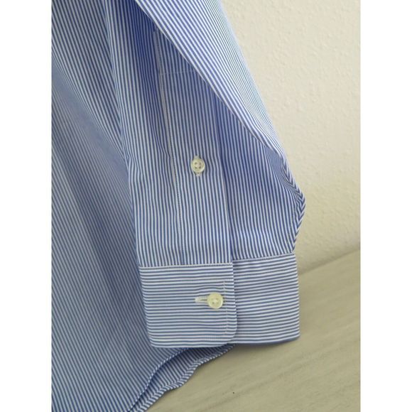 Ralph Lauren Mens Sz LT Blue/White Stripe Classic Fit Button Down L/S Shirt $110 - Picture 4 of 9